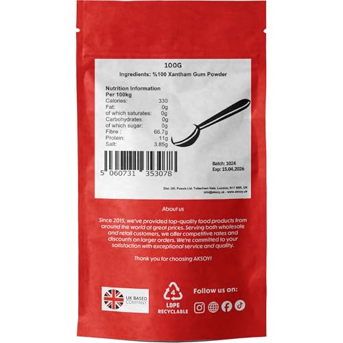 Aksoy - Xanthan Gum 100g Powder Thickener & Stabilizer for Cooking 9