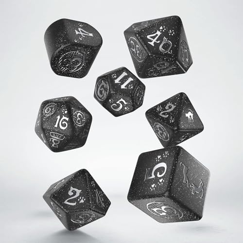 Q WORKSHOP Cats Modern Dice Set Waffle Style Polyhedral Dice (96284)