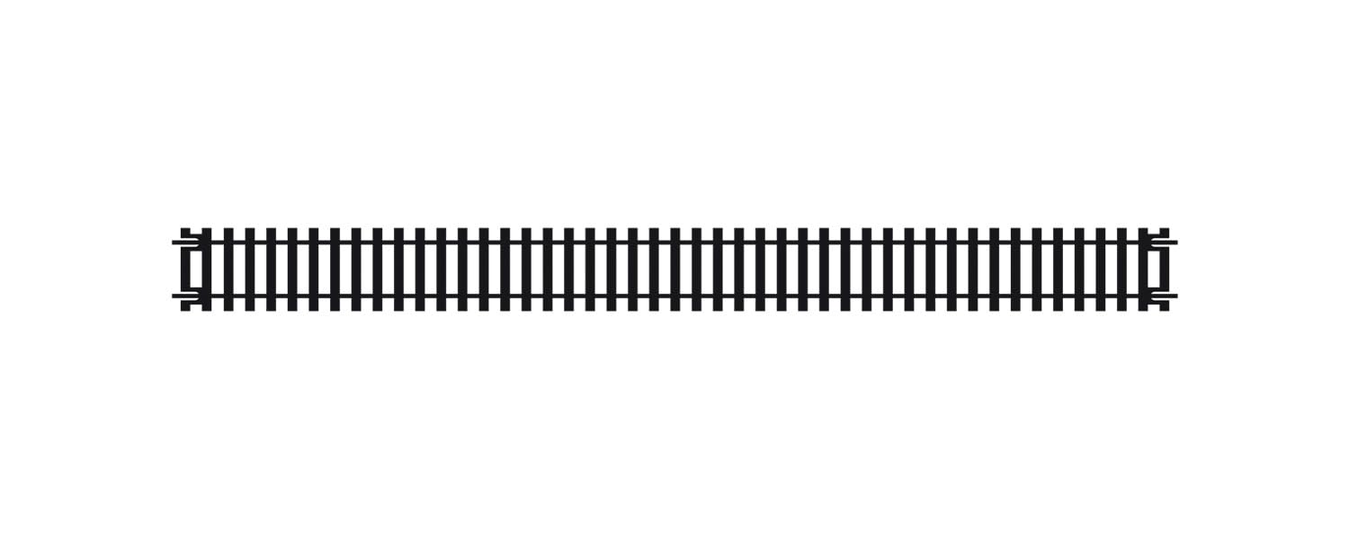 Hornby R601 OO Gauge Double Straight Track - 335mm Length | Black Plastic | Ages 12+ 1