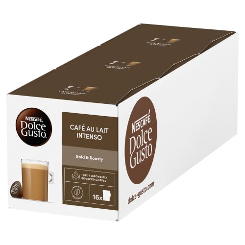 NESCAFÉ Dolce Gusto Café Au Lait Intenso Coffee Pods, 16 Capsules (48 Servings)