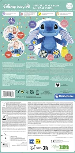 Clementoni Disney Baby Stitch Musical Plush - Educational Electronic Toy for Toddlers, 0 Months & Up 17