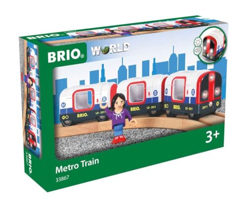 BRIO Tube Metro Train - Magnetic Wooden Railway Set for Ages 3+