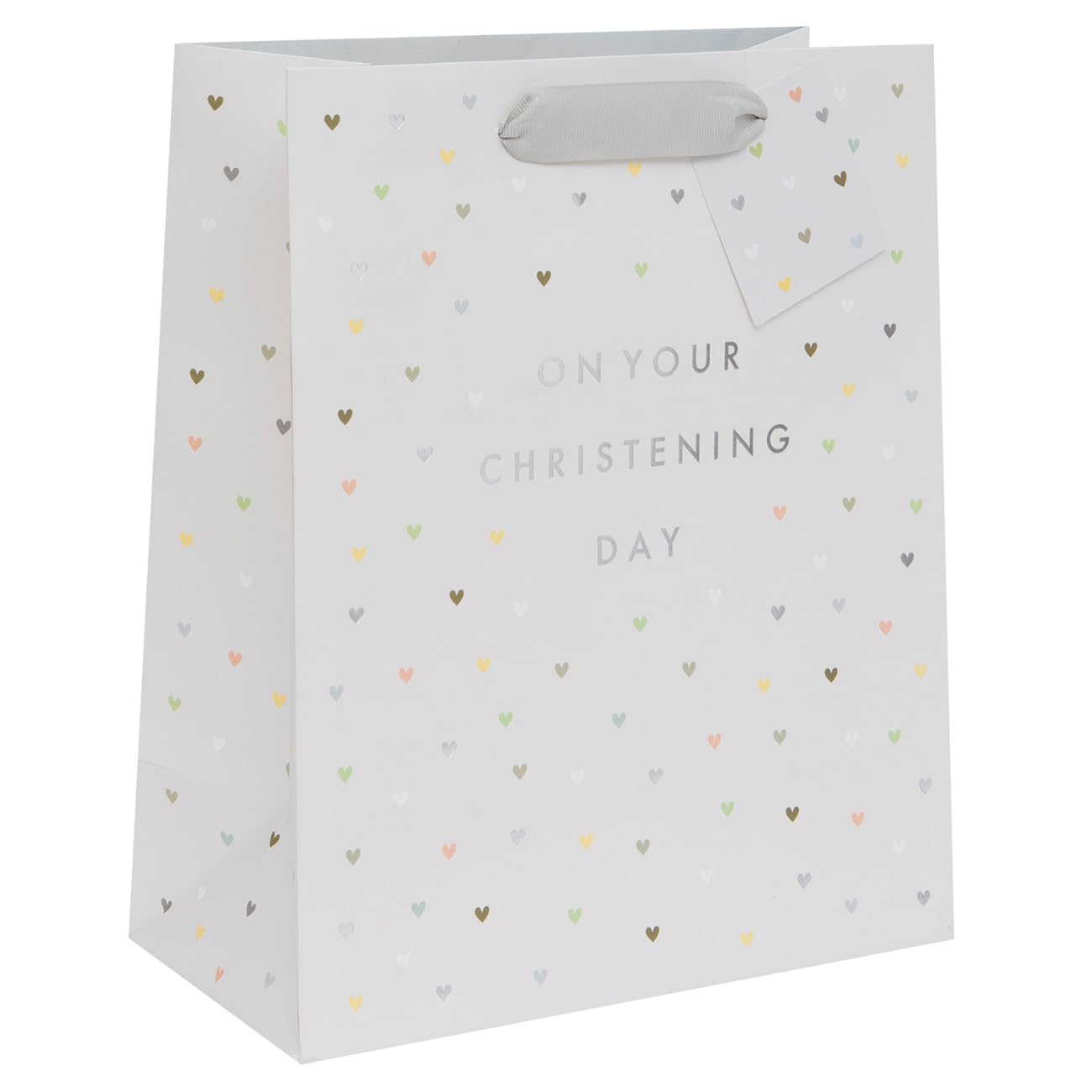 Glick Luxury Large Gift Bag - Christening, Unisex | 225x200x100mm | High Quality 210GSM Paper