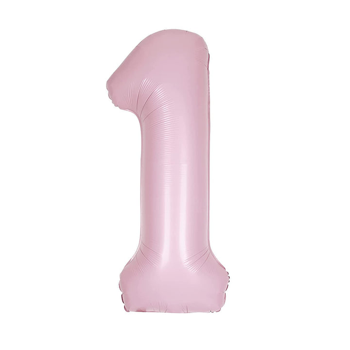 Giant Foil Number 1 Balloon - Matte Baby Pink - 86 cm - for 1st Birthday Party