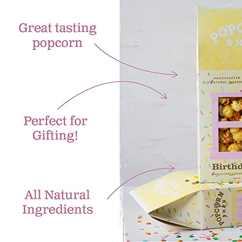 Popcorn Shed Birthday Cake Popcorn - 80g Gourmet Snack, Natural & Vegetarian