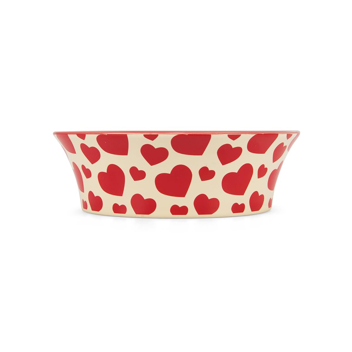 Petface Red Hearts Flared Ceramic Bowl for Cats and Small Dogs | Durable Ceramic | 130x40x130mm 3
