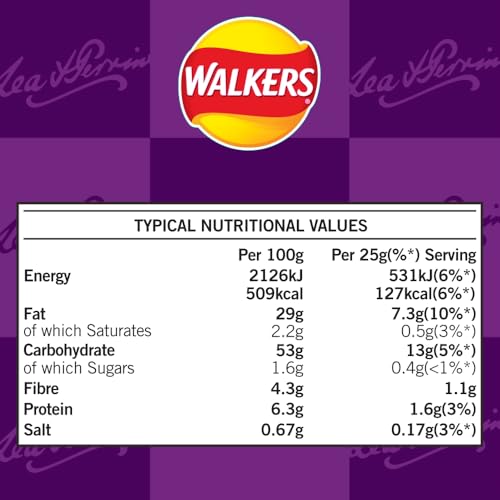 Walkers Worcester Sauce Flavour Crisps 45g (Case of 32) 4