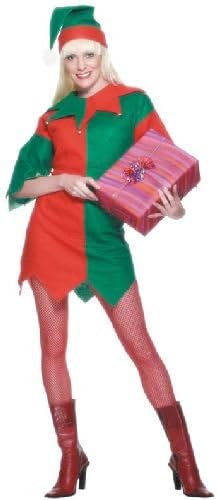 Smiffys Elf Costume for Women - Tunic with Bells and Hat, Medium 1