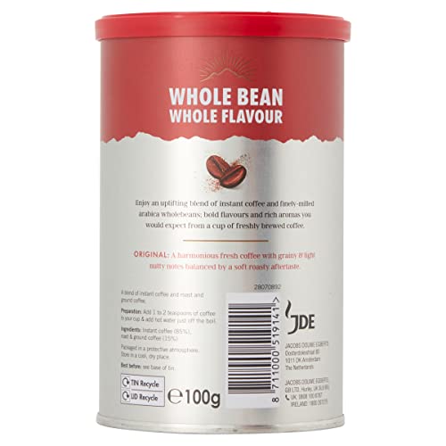 Kenco Millicano Americano Original Instant Coffee 100g (Pack of 6 Tins, Total 600g)