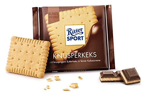 Ritter Sport Butterkeks Milchschokolade, 100g - Knusprig gefüllter Schokoriegel