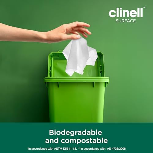 Clinell Universal Biodegradable Disinfectant Wipes - 140 Count Pack | Kills 99.99% Germs 4