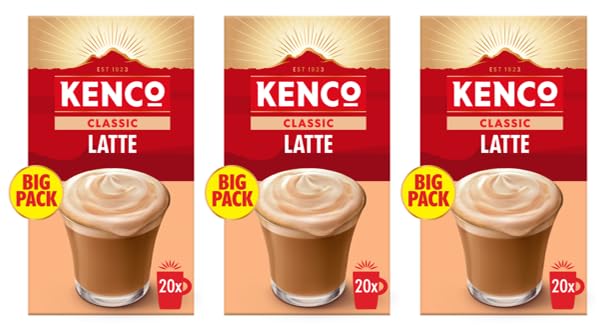 Kenco Classic Latte Instant Coffee Sachets - 60 Count | Pack of 3 1