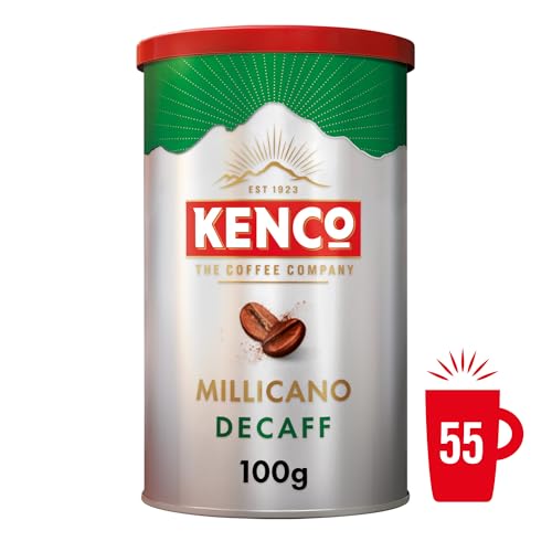 Kenco Millicano Decaf Instant Coffee 100g (Pack of 6 Tins, Total 600g)