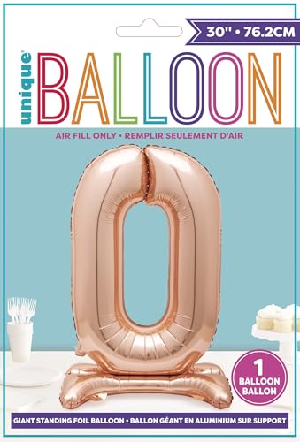 Rose Gold Foil 0-Shaped Balloon (76cm) - Elegant Milestone Party Decor 4