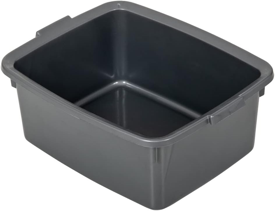 Addis 502813 Große rechteckige Schüssel aus Kunststoff, Butler, Metallic-Silber, 12,5 l