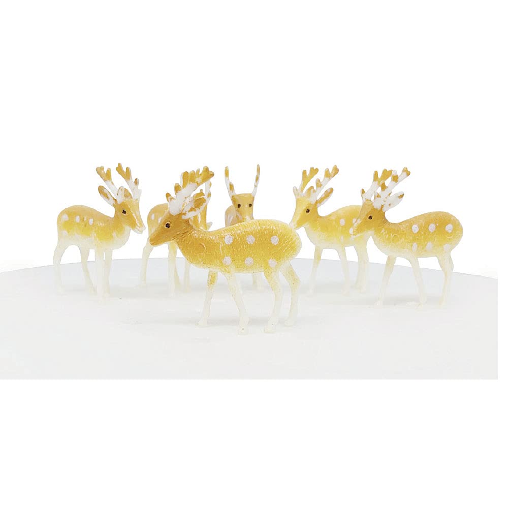 Anniversary House Reindeer Cake Toppers - 6pcs Multi-Colour Plastic Christmas Decorations, BX164 3