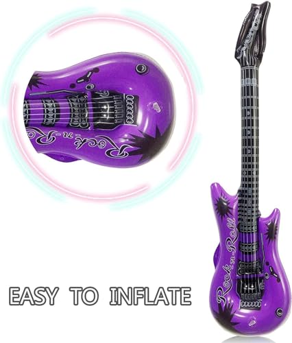 SHATCHI 5Pcs Inflatable Guitar Toy for Kids - 90cm Rock Star Party Favor 9