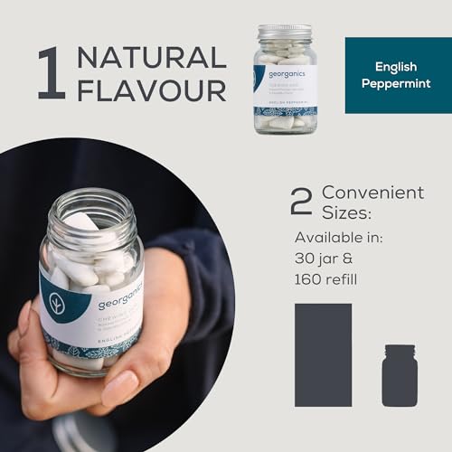 Georganics Peppermint Chewing Gum - 30 Pieces - Sugar-Free, Natural & Biodegradable