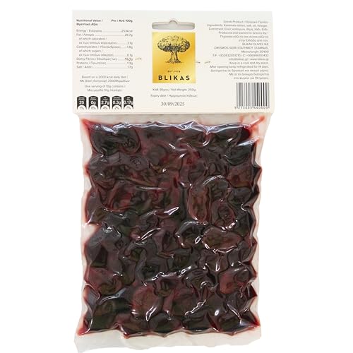 Blikas Greek Kalamata Olives – Pack of 2 x 250g (500g Total) – Whole Black Olives 4