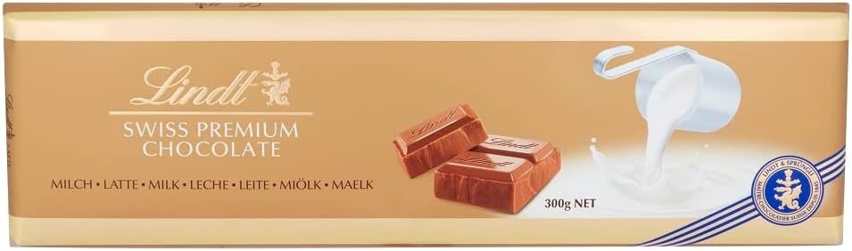 Lindt Swiss Milk Chocolate Gold Bar 300g 8