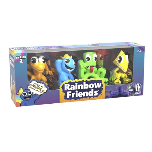 Rainbow Friends Minifigure 4-Pack – Neon Finish – Series 2 – Ages 6+ 7