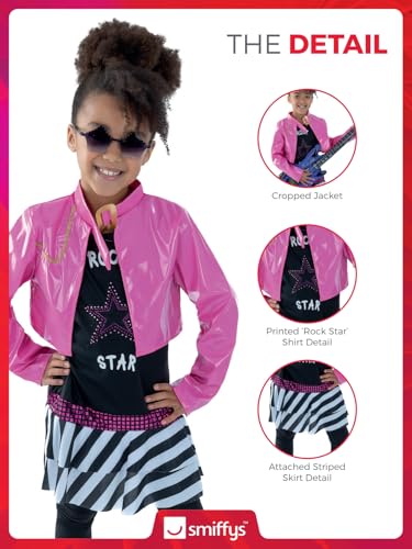 Smiffys Rockstar Glam Costume - Size L (Ages 7-9) (36334M)
