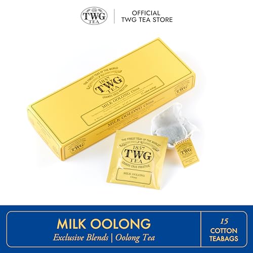 TWG Tea - Milk Oolong | 15 Hand-Sewn Cotton Teabags | Luxury Oolong Tea Gift Set