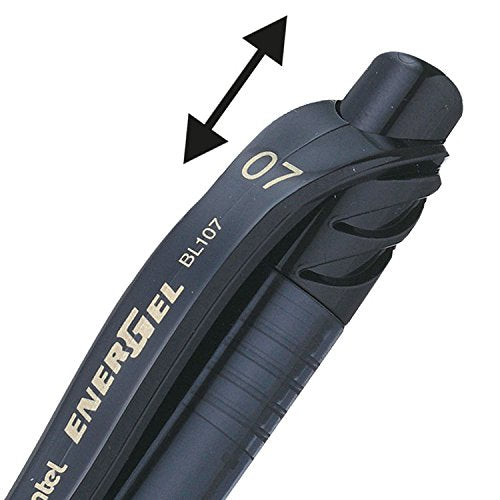 Pentel EnerGel-XBL107/2-A Retractable Gel Ink Rollerball Pen, 0.7mm Medium Point, Black Ink (2 Pack) 5