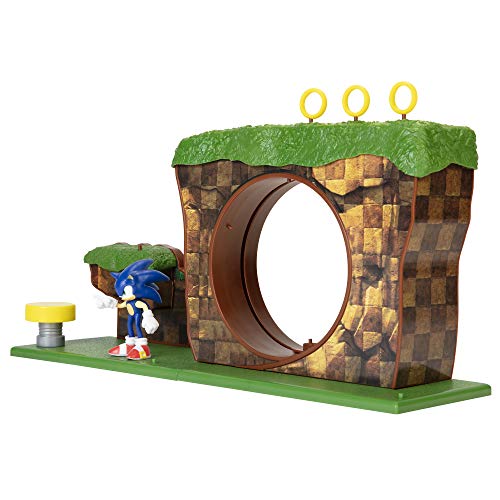 Sonic The Hedgehog Green Hill Zone Playset with 2.5” Sonic Action Figure | Working Spring Platform 3