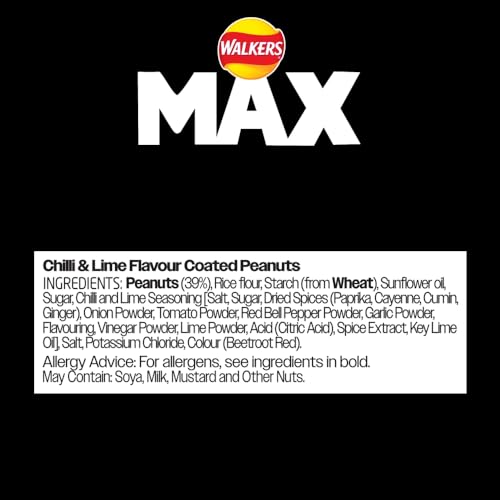 Walkers Max Strong Chilli & Lime Coated Peanuts 175g