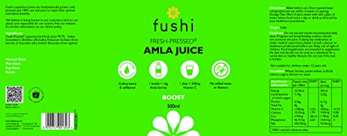 Fushi Amla Saft 500ml | Kaltgepresster Indischer Stachelbeersaft | 100% Roh &amp; Ungefiltert 9