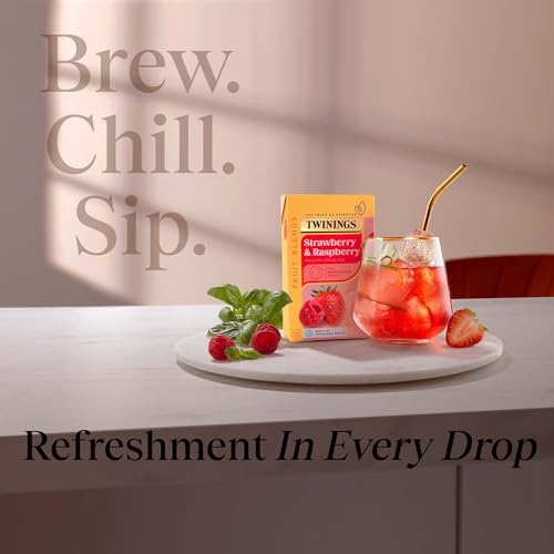 Twinings - Cranberry & Raspberry Fruit Infusion Tea 80 Biodegradable Bags (4 x 20) Caffeine-Free Herbal Vegan Tea