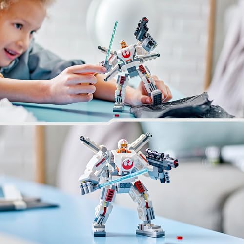 LEGO Star Wars Luke Skywalker X-Wing Mech Building Set - Posable Action Figure with Lightsaber for Kids 6+ 12