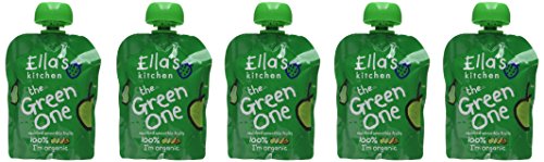 Ella's Kitchen The Green One Smoothie Fruits 6+ Months, Organic Fruit Snack, Pack of 5 (450g)