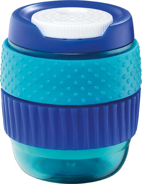 Maped Kidy Learn Concentration 1 Hole Pencil Sharpener - Sensory Rotating Rings, Soft Grip, Blue 3
