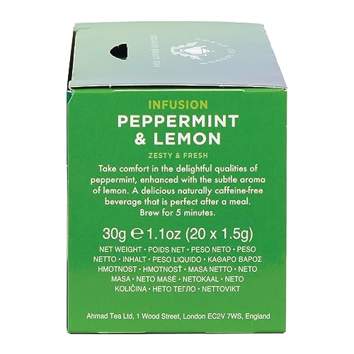 Ahmad Tea Peppermint & Lemon Fruit & Herbal Infusion - 20 Tea Bags