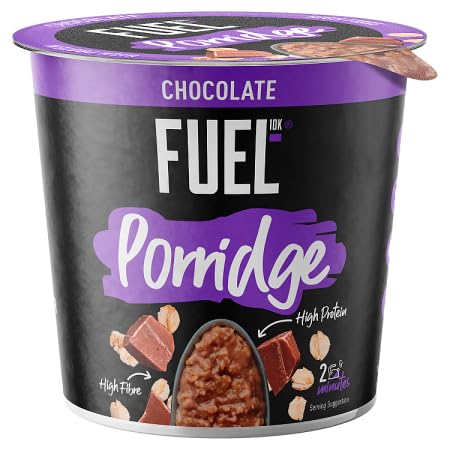 FUEL10K Chocolate High Protein Porridge Oat Cereal Pot - 8 x 70g