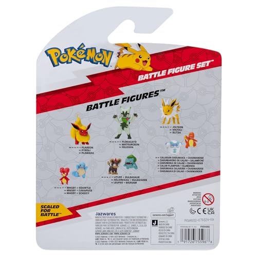 Pokémon Battle Figure 3 Pack - 2-Inch Pikachu & Magby, 3-Inch Gastly with Articulated Limbs 9