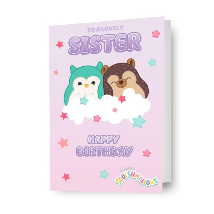 Danilo Promotions LTD Squishmallows Sister Birthday Card | A5 Size | Officially Licensed