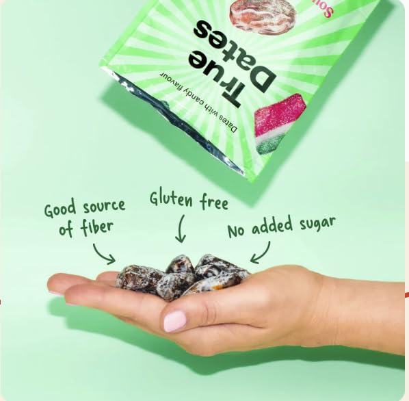True Gum - Sour Watermelon True Dates | Naturally Flavored Candy-Coated Dates | 100g