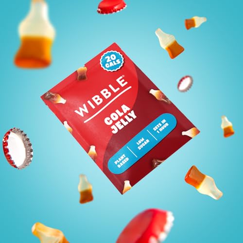 Wibble Cola Natural Jelly Crystals, Plant-Based Low Sugar Quick Set Jelly Powder, 12 Pack