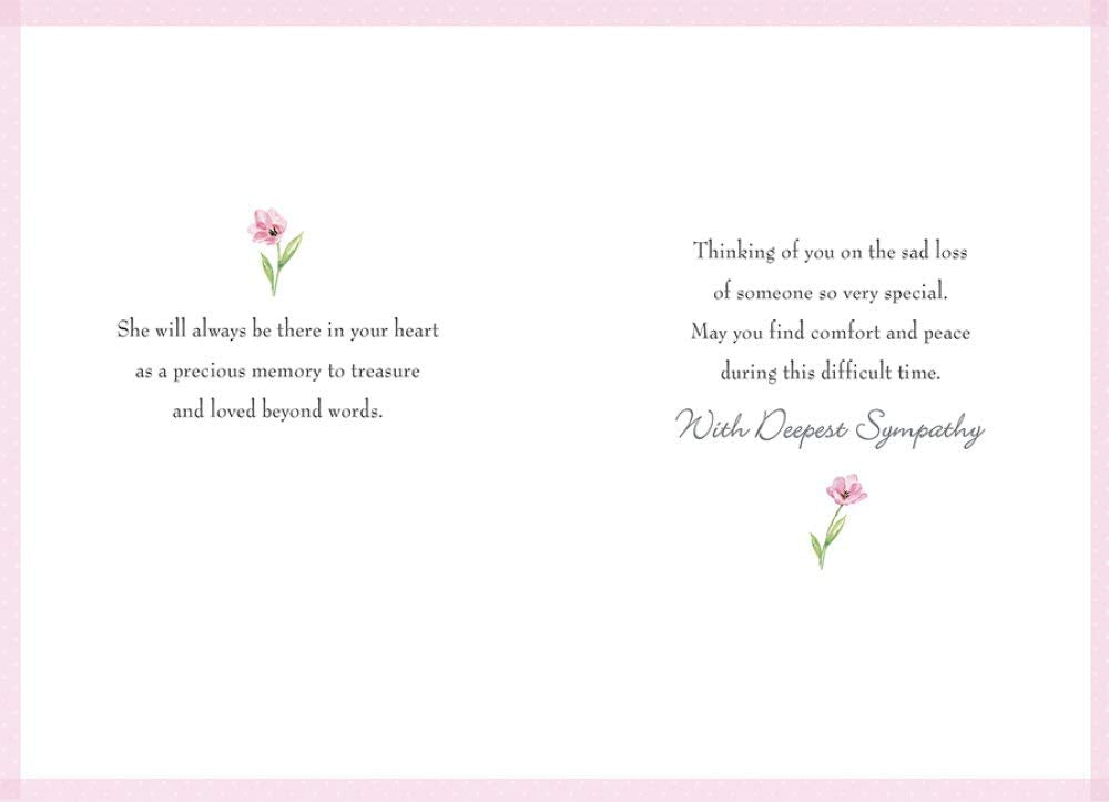 Piccadilly Greetings Sympathy Mum Traditional Occasion Card | Pink Tulips Design | 7 x 5 Inches