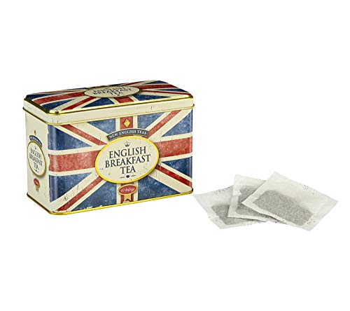 New English Teas Union Jack Vintage Tin - English Breakfast Tea 40 Bags (2 Pack)