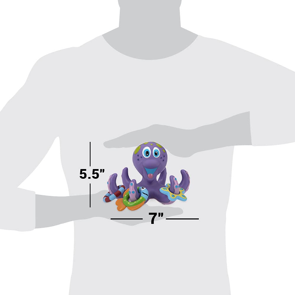 Nuby Octopus Floating Bath Toy - 3-Ring Toss for Sensory Play 2