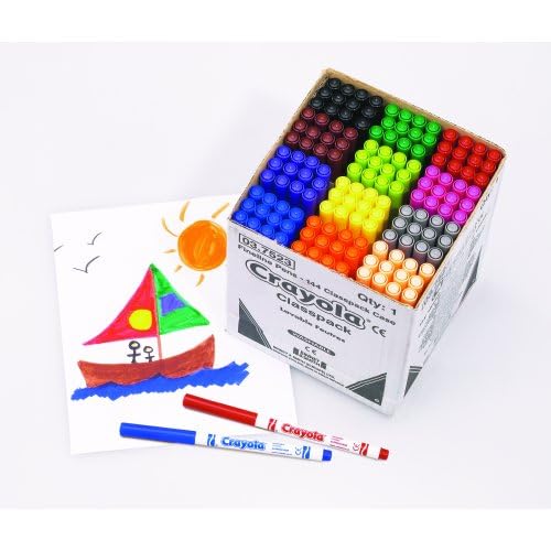 CRAYOLA SuperTips Washable Fineline Markers - 144 Pack Assorted Colours | Washable Ink | Fine Tip 6