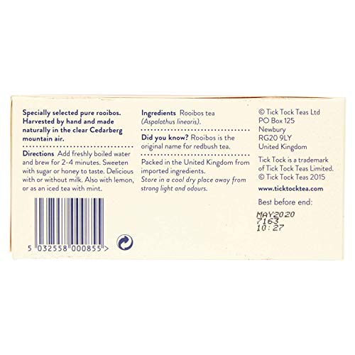Tick ​​Tock Rooibos Tee, 80 Teebeutel - Natürlich koffeinfreier Rotbuschtee 3
