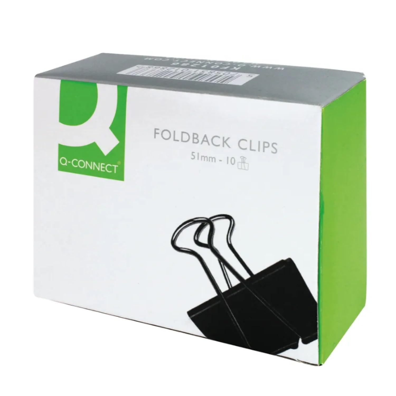 Q-Connect Foldback Clips - 51mm Size, Black Metal, Pack of 10 1