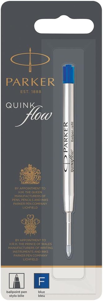 PARKER QUINKflow Ballpoint Pen Ink Refill, Fine Tip, Blue 1