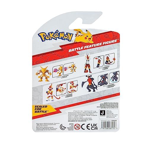 Pokémon Alakazam 4.5" Battle Figure - Dynamic Articulation, Simsala Color 13