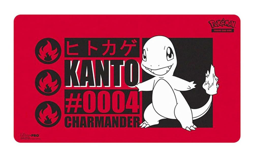 Ultra Pro Pokemon Charmander Playmat - 24 in x 13.5 in | Non-Slip Rubber Backing | TCG Accessory